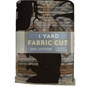 Brown Bear, Deer, Wildlife, Hunting Fabric 100% Cotton 36"X44"